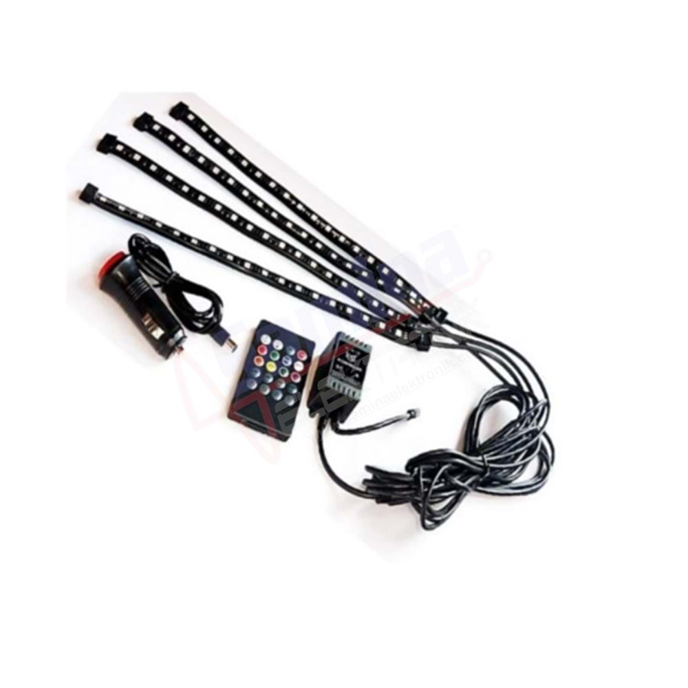 Saminatronik Sese Duyarlı Araç Içi Kumandalı Rgb LED Animasyon Kit