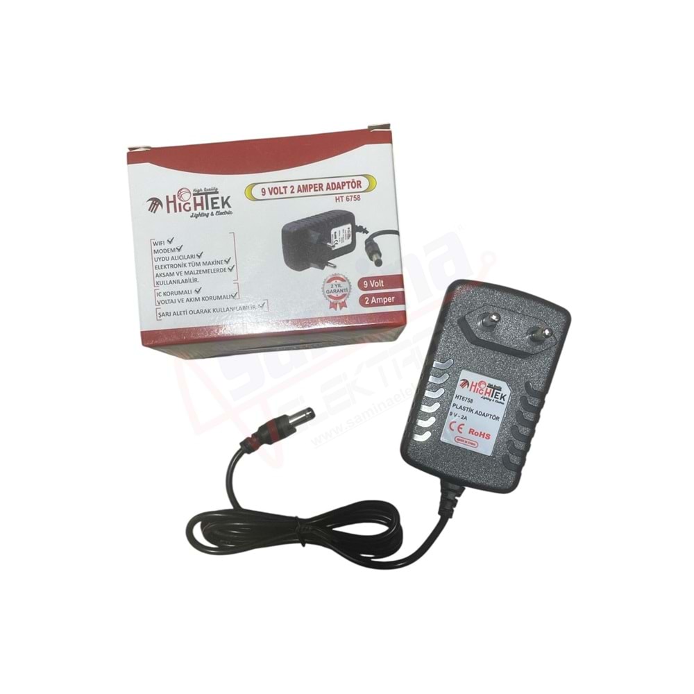 Hightek HT-6758 9 Volt 2 Amper Adaptör