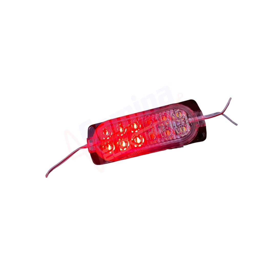 Saminatronik 12V 12 Ledli Çift Renkli Çakar Animasyonlu Modül - KIRMIZI-BEYAZ
