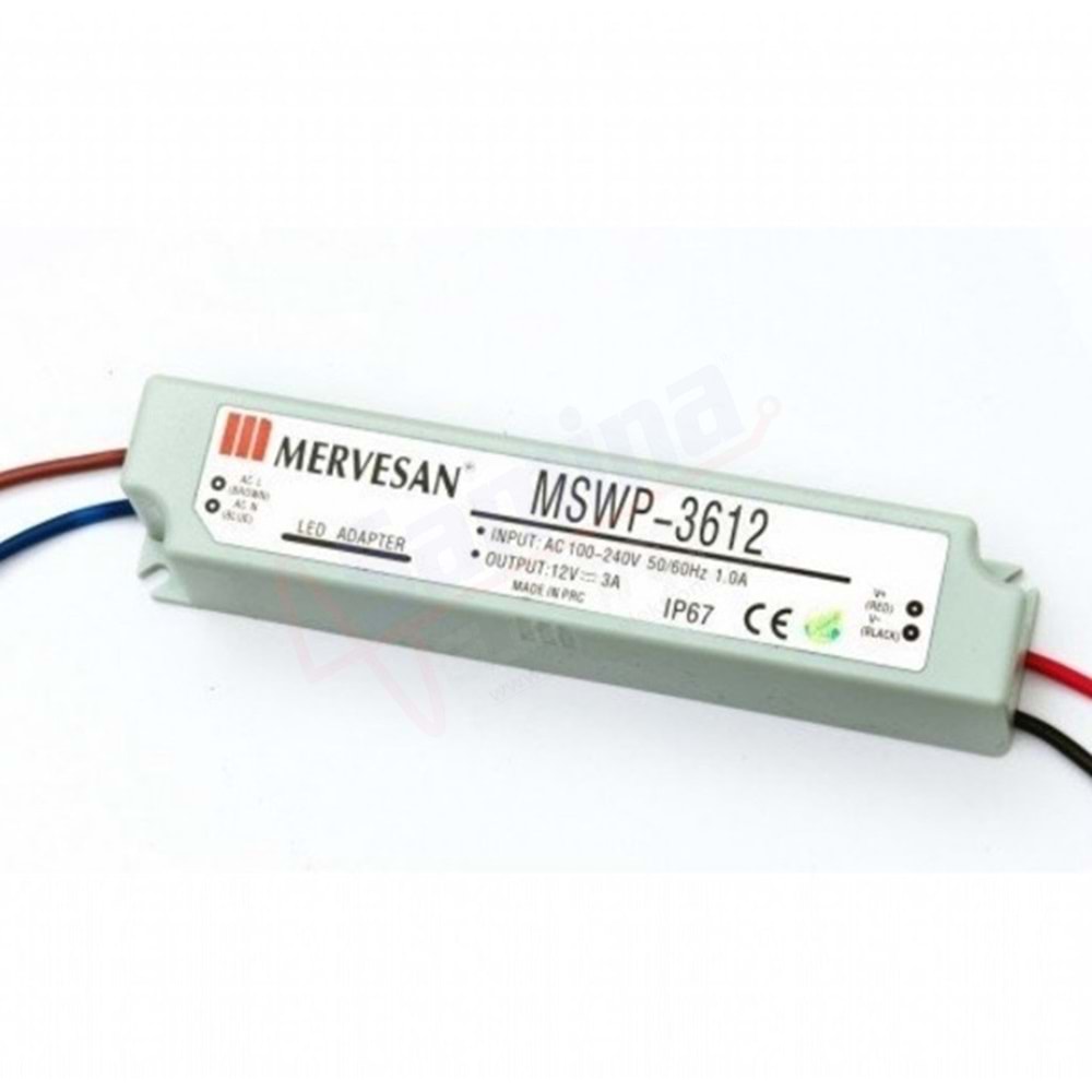 Mervesan MSWP-1512 12V 1A IP67 Sabit Voltaj Adaptör
