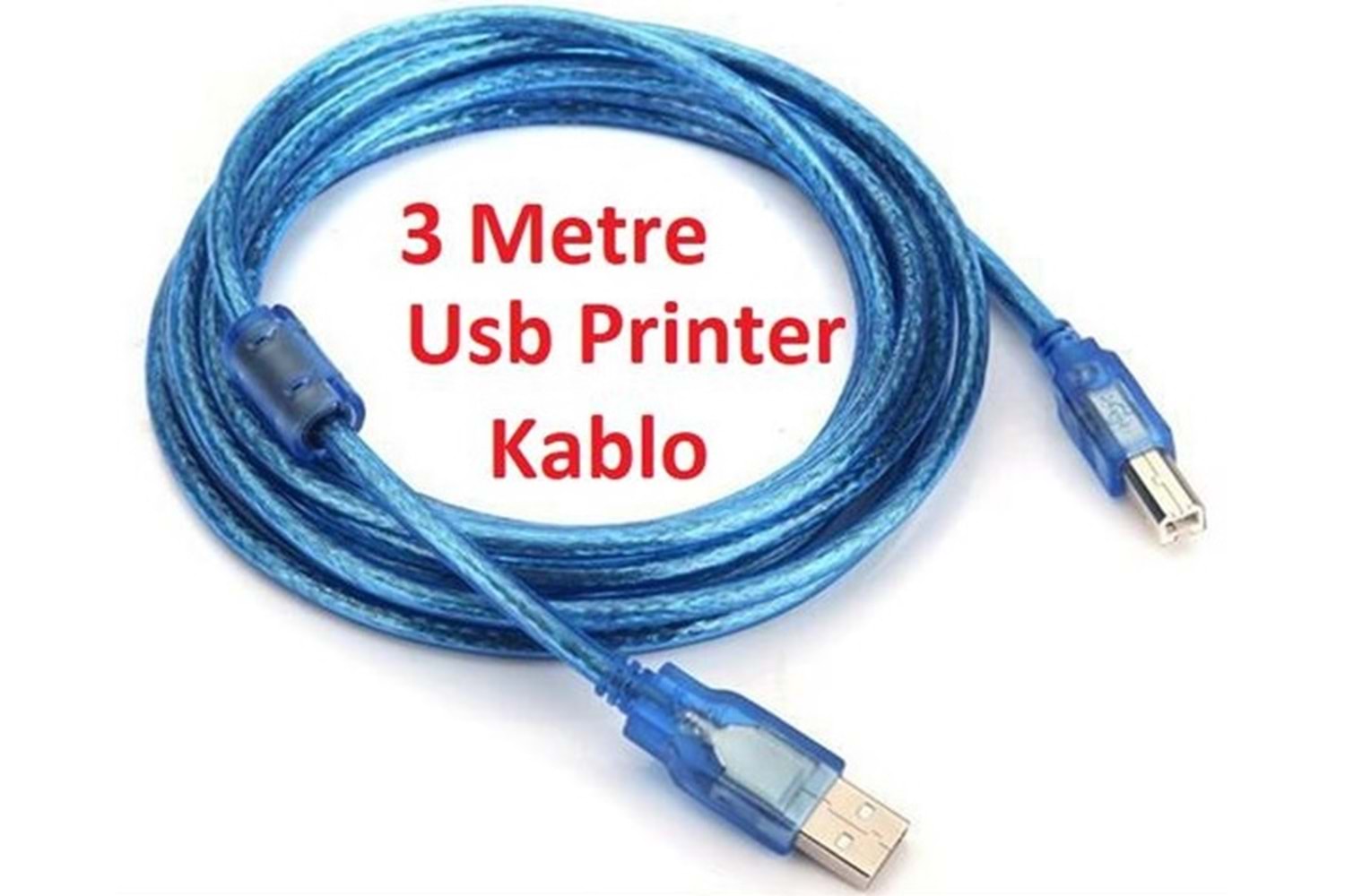 USB 2.0 Version AM BM Erkek-Erkek Kablo 3Mt (Yazıcı Kablosu)