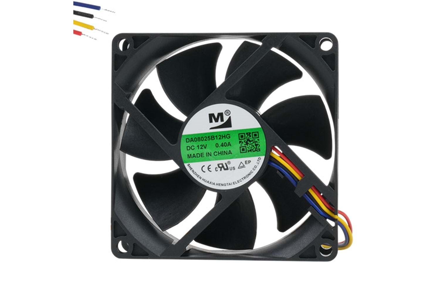 FAN - HENGTAI DA08025B12HG FAN 80x80x25MM 12V 0.40A 4.80W 3500RPM 4 WIRE