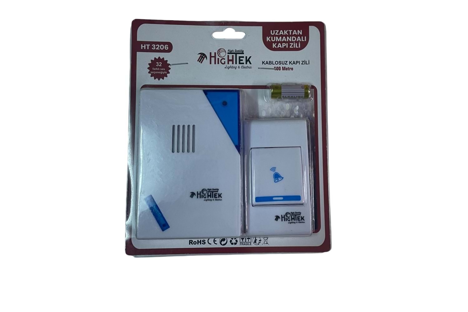 Hightek HT-3206 Kapı Zili 32 Farklı Melodili Uzaktan Kumandalı