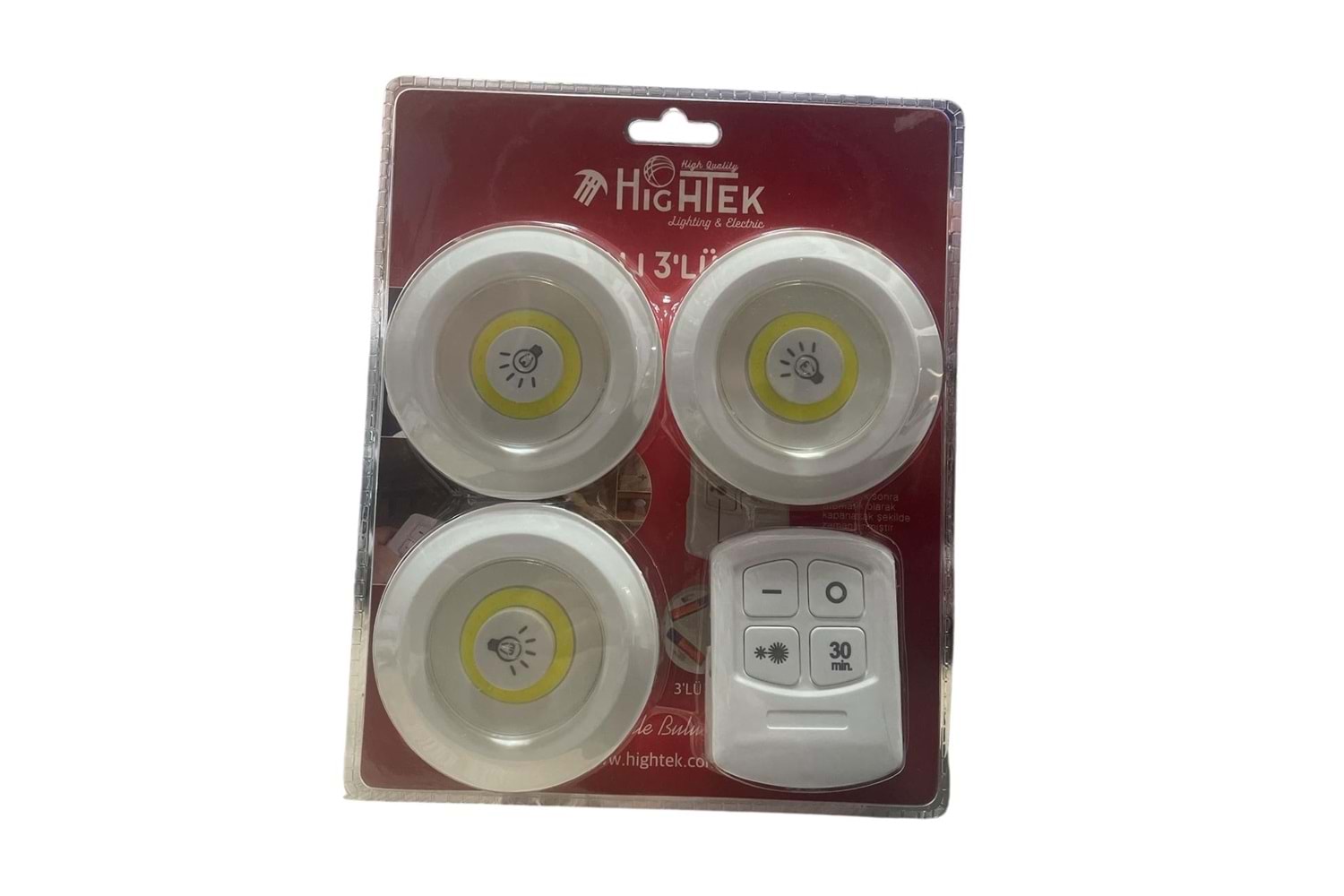 Hightek HT-3260 Kumandalı Yapışkanlı 3 lü Led Spot Set