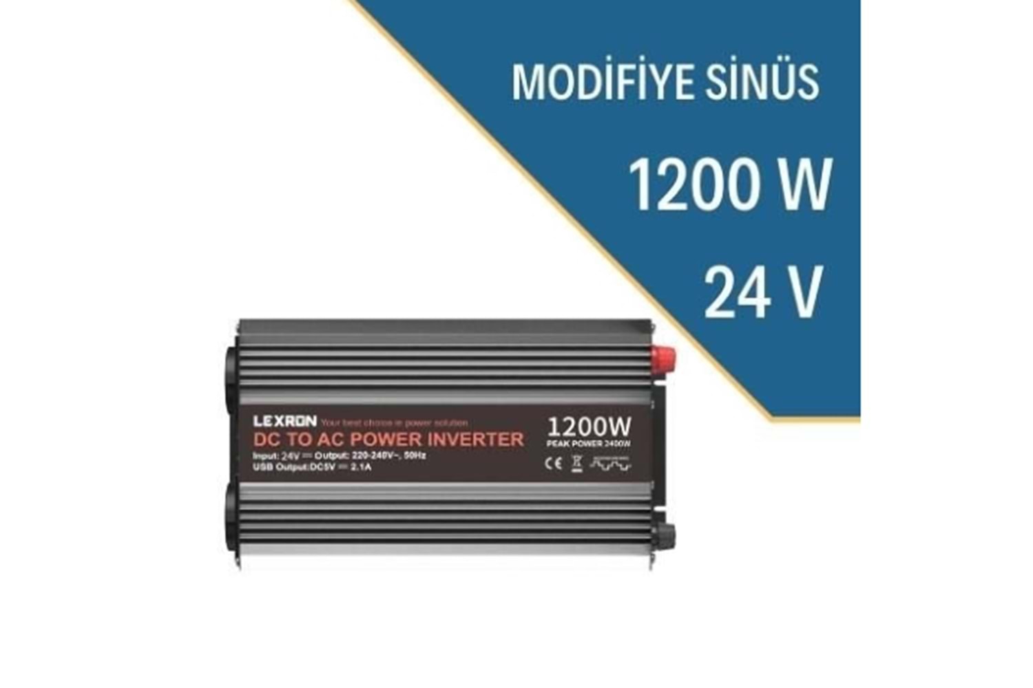 Lexron 1200W-24V Modifiye Sinüs İnverter (Solar Jeneratör)