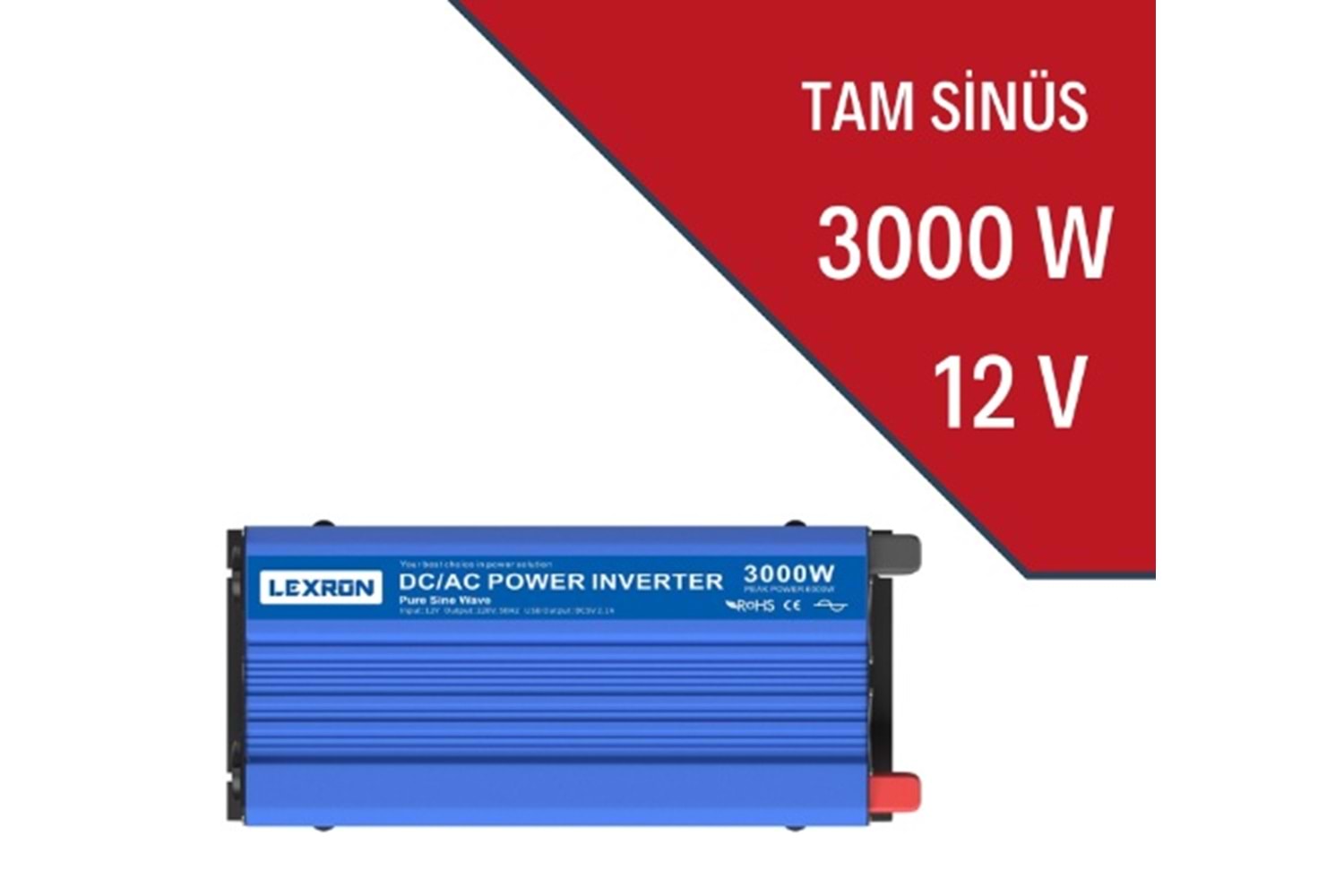 Lexron 3000W-12V TAM SİNÜS İNVERTER -(SOLAR JENERATÖR)