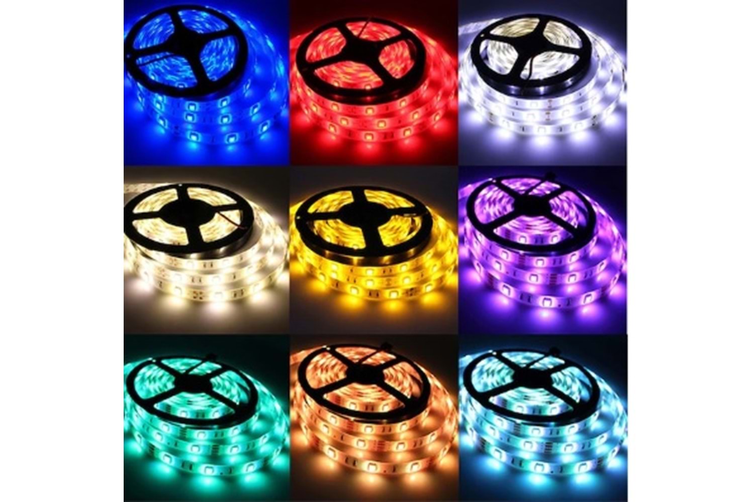 Şerit Led 5050 Metrede 60 Led 3 Çipli İç Mekan 5mt - Yeşil