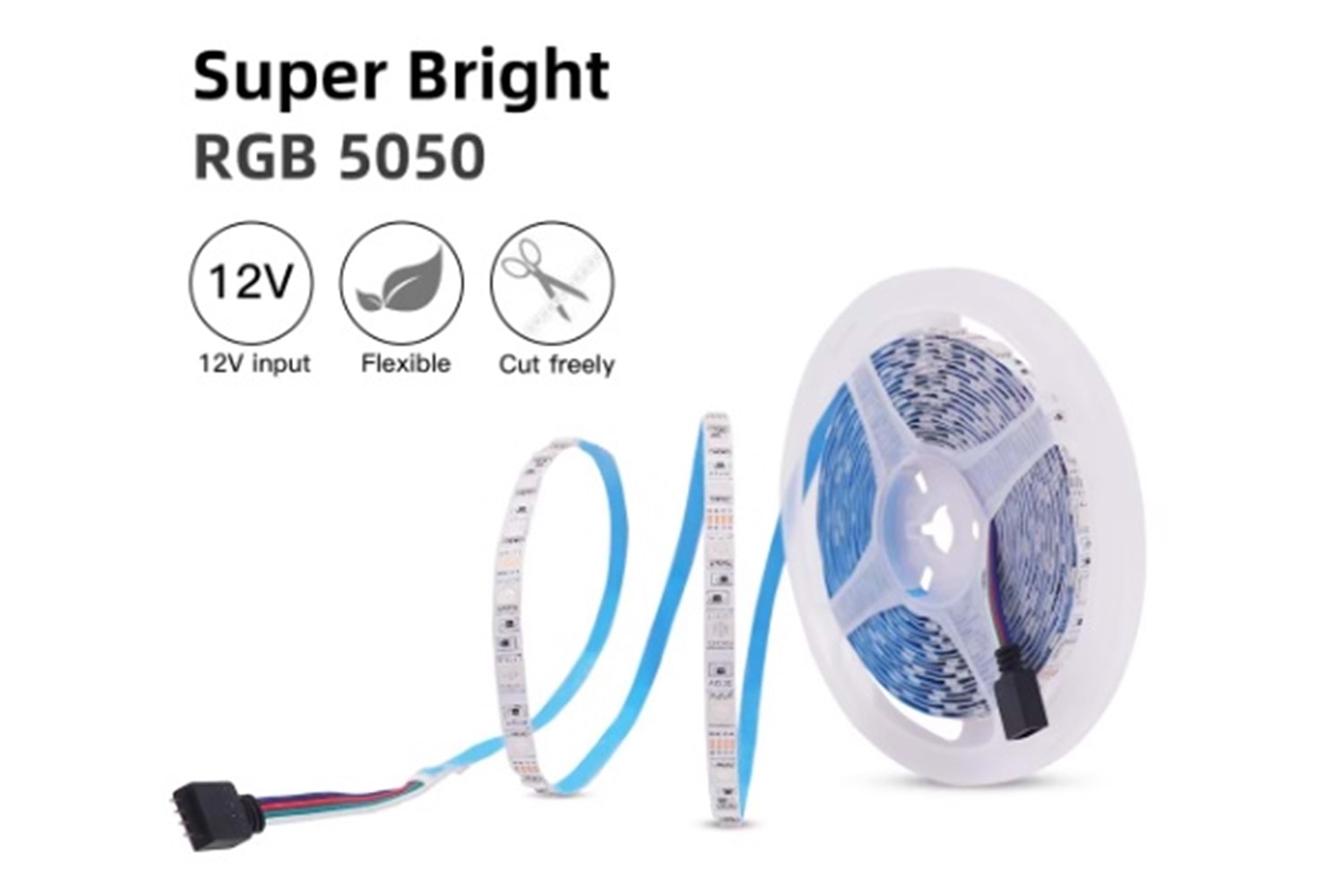 Saminatronik RGB 5050 60 Led/mt Şerit Led İç Mekan 5mt - RGB