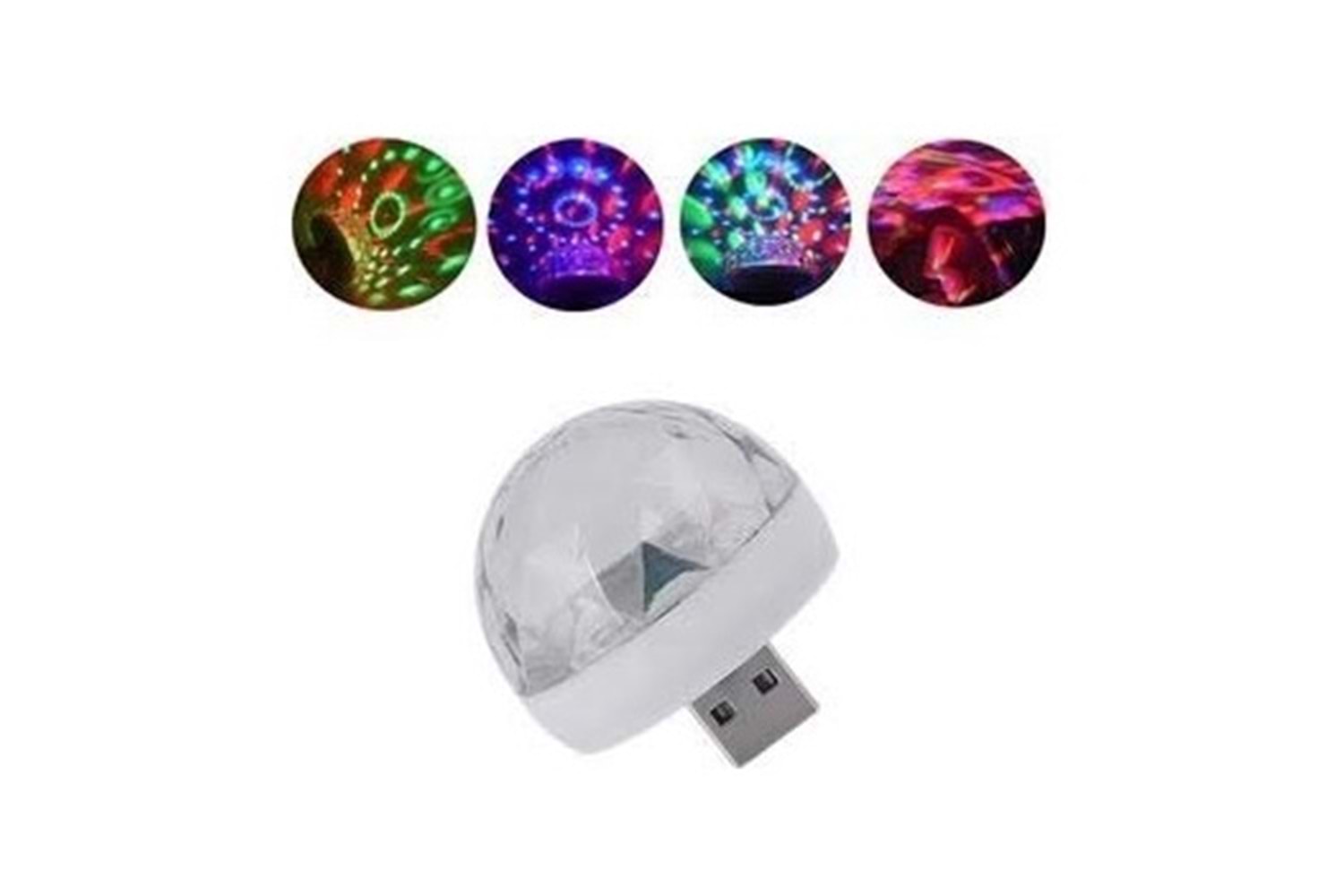 Saminatronik 4W Mini Led Disko Topu USB Bağlantlı Ses Duyarlı