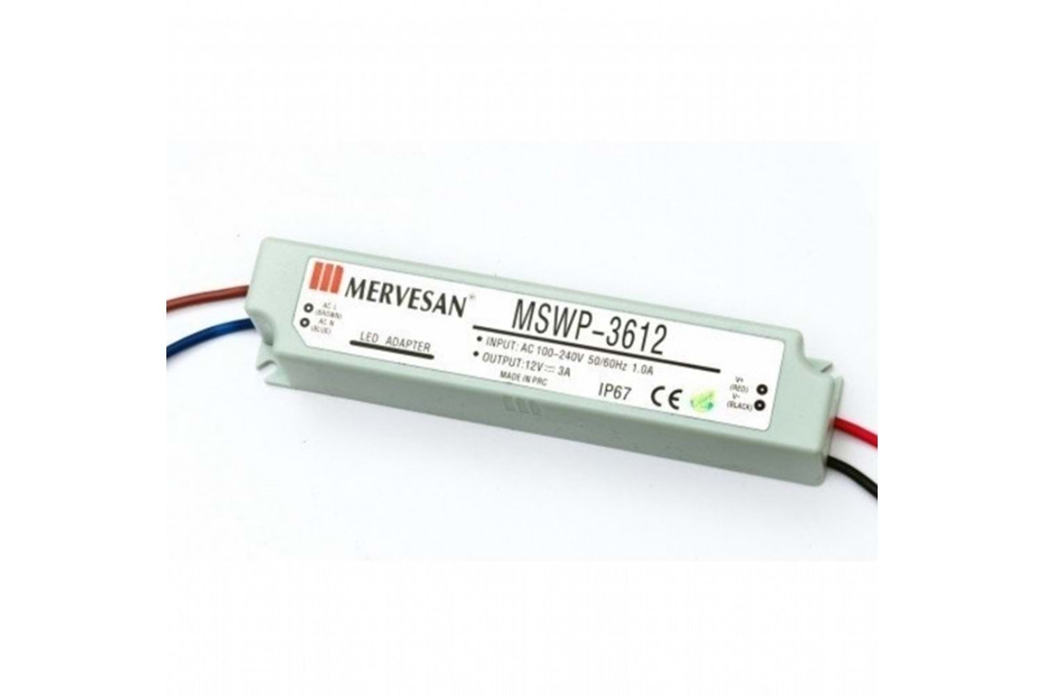 Mervesan MSWP-1512 12V 1A IP67 Sabit Voltaj Adaptör