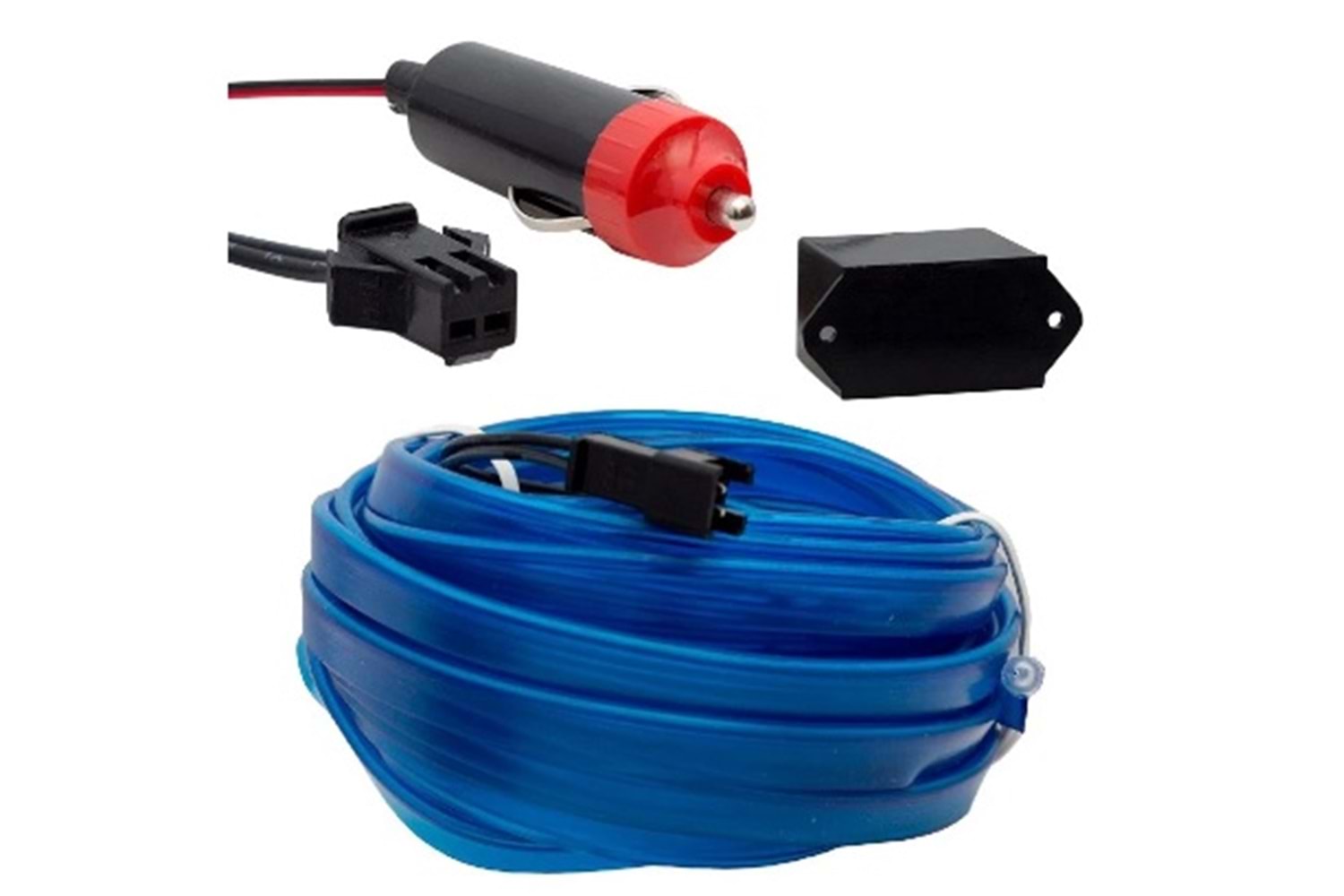 ARAÇ İÇİ NEON MAVİ 5 METRE ÇAKMAKLIKLI İP AYDINLATMA PM 18223