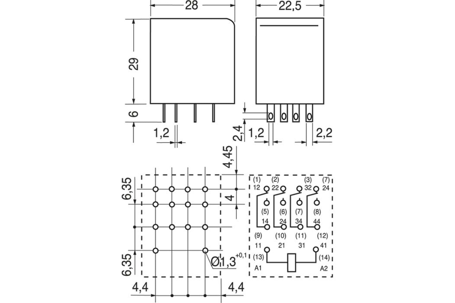 Röle - SCHRACK PT570730 4K 6A 220VAC