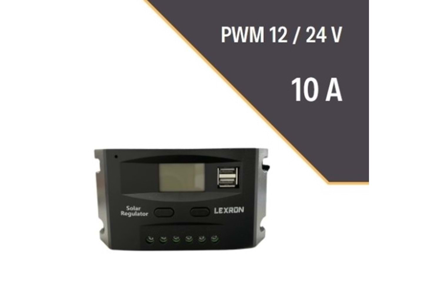 Lexron 10A 12-24V PWM Solar Şarj Kontrol Cihazı