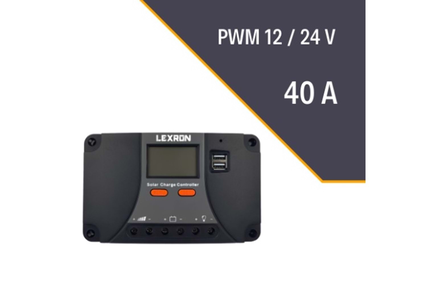 Lexron 40A 12-24V PWM Solar Şarj Kontrol Cihazı