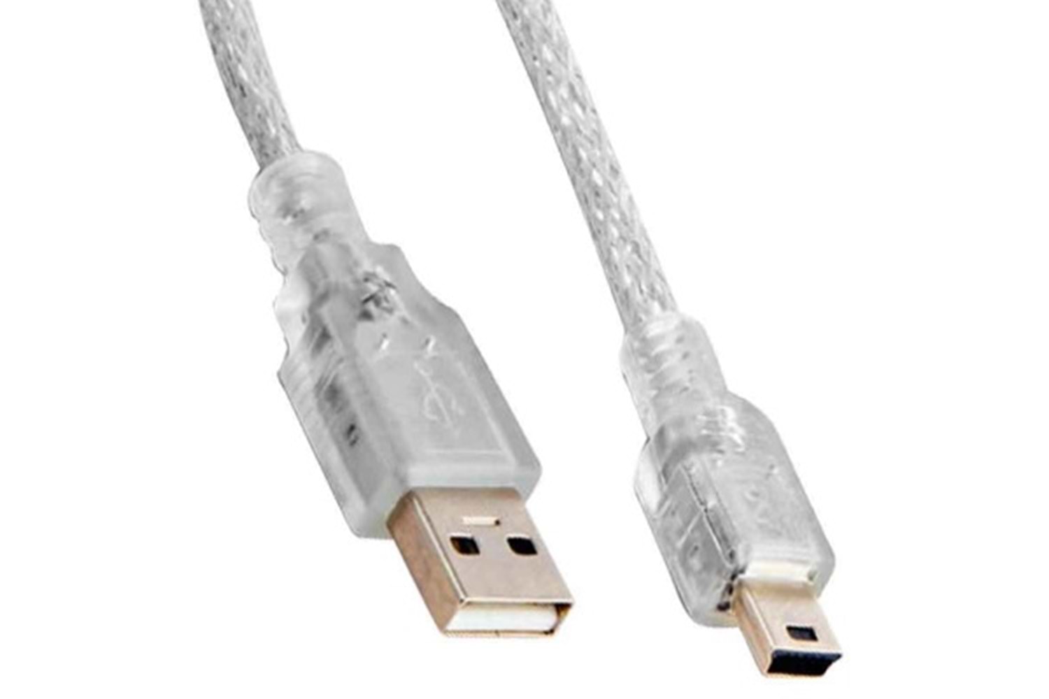 S-Link SL-UK55 USB 2.0 Şeffaf Usb Mini 5 Pin Kablo 5 Metre
