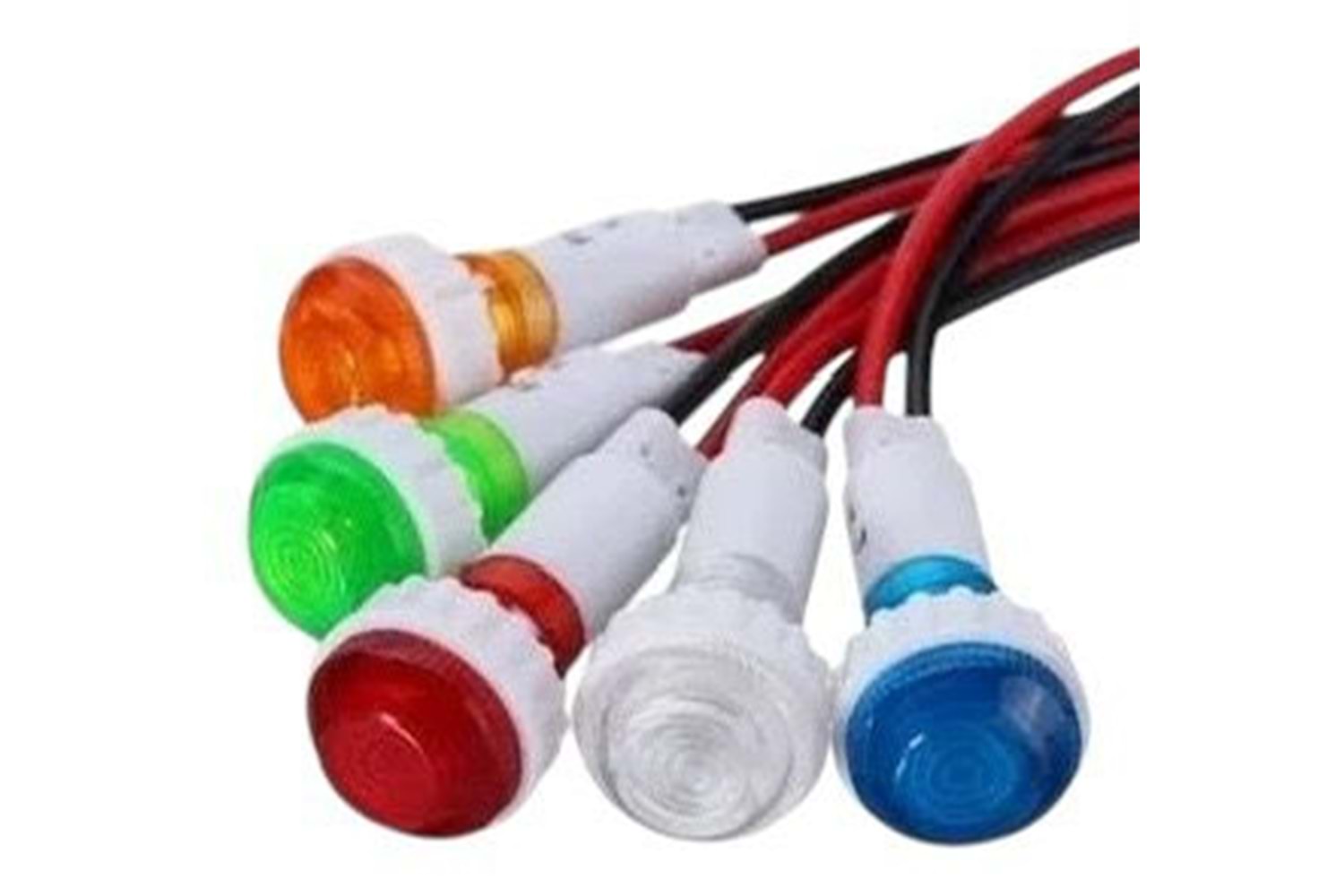 Sinyal Lambası Kablolu 220VAC Neon 10mm Plastik Kırmızı