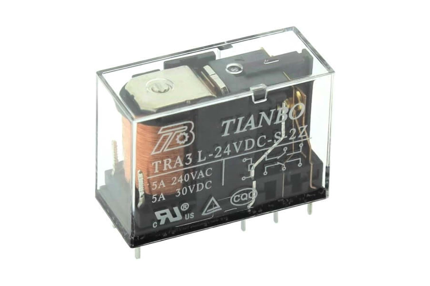 Röle - TIANBO TRA3-L-24VDC-S-2Z(2) POWER 5A 24VDC 2FormC PCB TYPE TRANSPARENT