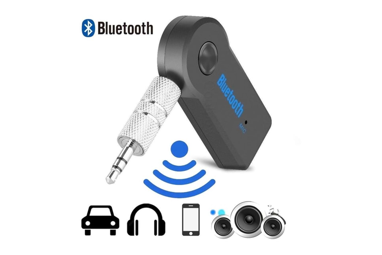 BLUETOOTH AUX MÜZİK ALICISI ARAÇ KİTİ - Universal Bluetooth 3.0 to AUX Çevirici