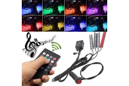 Saminatronik Sese Duyarlı Araç Içi Kumandalı Rgb LED Animasyon Kit
