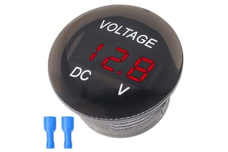 Saminatronik 12-24 VDC Led Digital Ekran Voltmetre Su Geçirmez