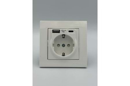 PRİZ MUTLUSAN RİTA ÇİFT USB TOPRKLI PRİZ