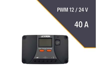 Lexron 40A 12-24V PWM Solar Şarj Kontrol Cihazı