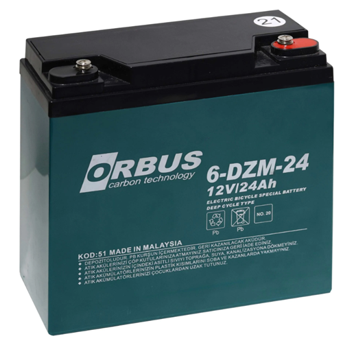 ORBUS 12V 24AH ELEKTRİKLİ BİSİKLET AKÜSÜ