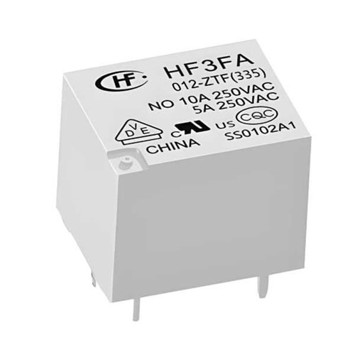 Röle - HONGFA HF3FA/012-HTF(335) POWER 12VDC SPST-NO (1 Form A) THT 4 Pin