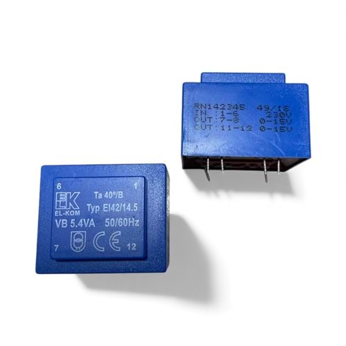RN142345 - ELKOM TRAFO DOKUMLU 5.4VA 2*15V EI42/14.5