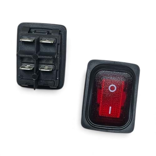 EMAS GENİŞ IŞIKLI ANAHTAR 30*22mm 4P KÖRÜKLÜ KIRMIZI